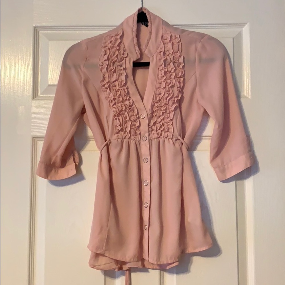 Light Pink Ruffled Blouse